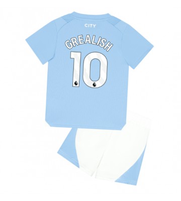 Manchester City Jack Grealish #10 Hemmaställ Barn 2023-24 Kortärmad (+ Korta byxor)